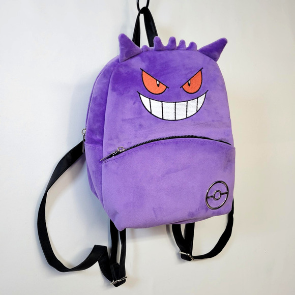 Bioworld Pokemon Gengar Backpack Unisex Small Purple Plush Mini Bag Cosplay main image 13